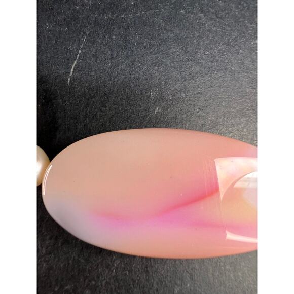 NEW freshwater pearl and agate necklace with sterling silver clasp - Picture 12 of 12